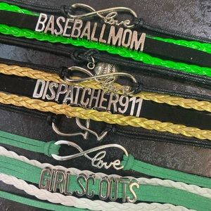 huge wholesale lot of leather bracelets 51 pieces girlsscouts coach cancer